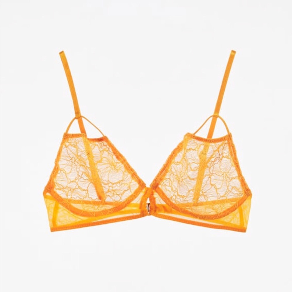 Orange  LACE BRALETTE from Zara large